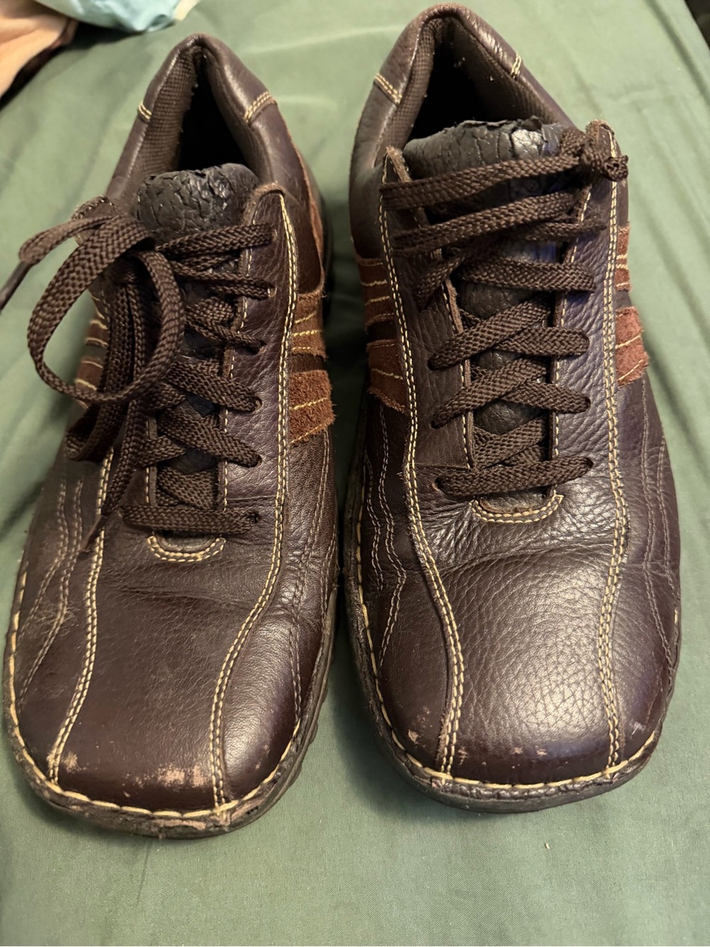 UNIONBAY Men's Dark Brown Leather Lace-Up Sneakers